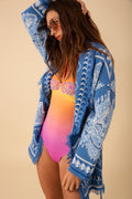 Kennedy Knit Cotton Jacket - Blue
