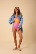 Kennedy Knit Cotton Jacket - Blue