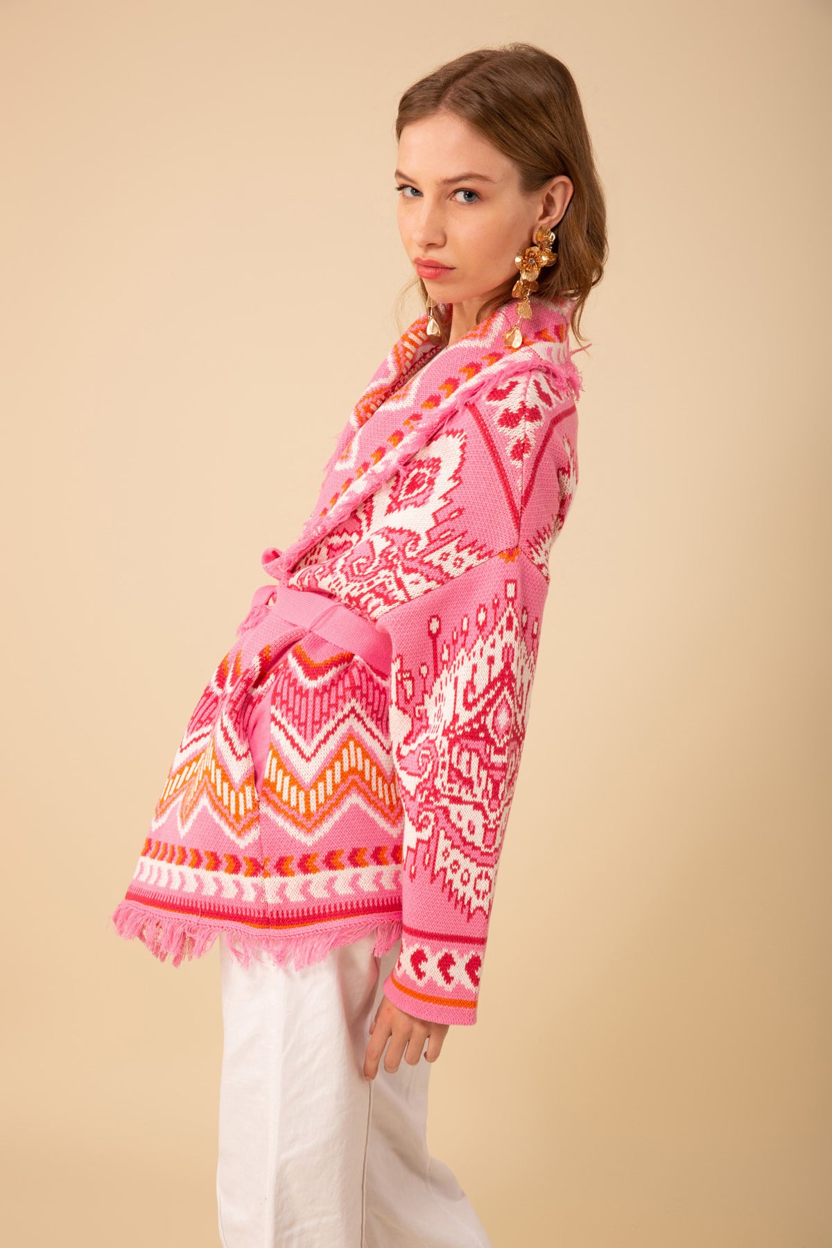 Kennedy Knit Cotton Jacket - Pink