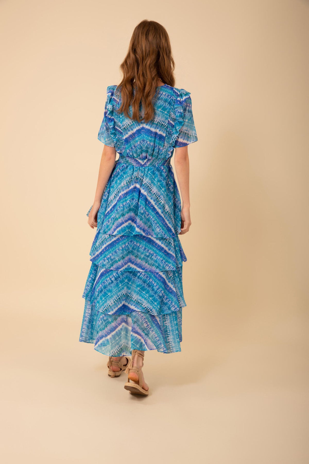 Caroline Dress Tiered Skirt - Teal