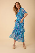 Caroline Dress Tiered Skirt - Teal