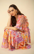 Peyton Dress W Tiered Skirt - Coral