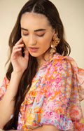 Peyton Dress W Tiered Skirt - Coral