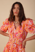 Mary Linen Dress W Belt - Pink