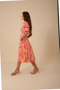 Mary Linen Dress W Belt - Pink