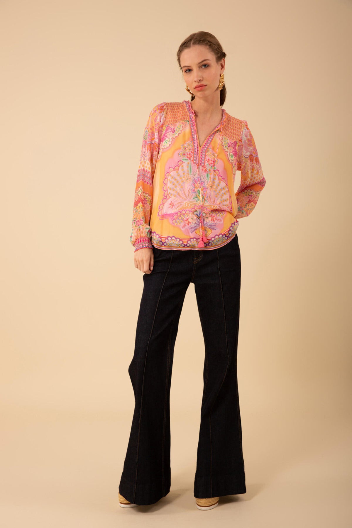 Lucia Blouse Silk Viscose - Orange