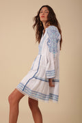 Isabel Dress Embrodery - Blue