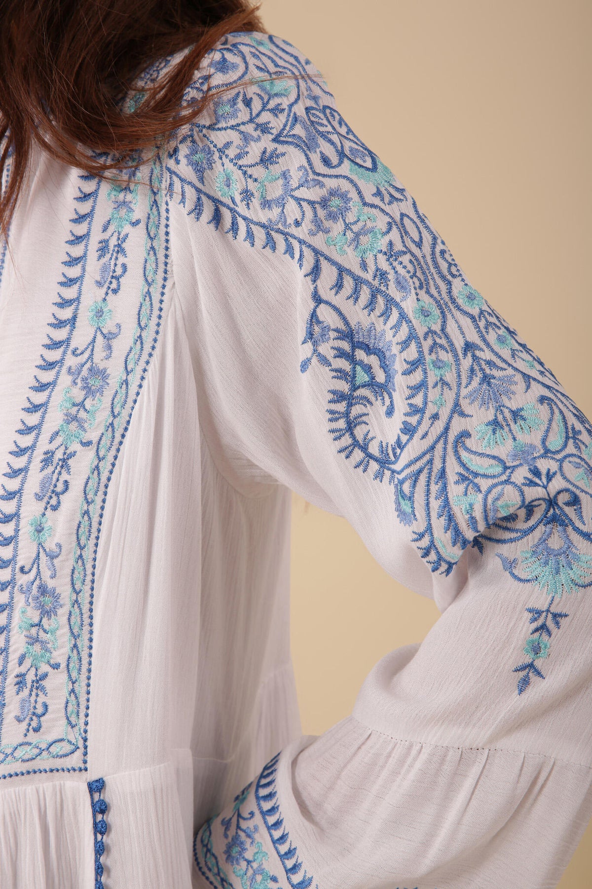 Isabel Dress Embrodery - Blue