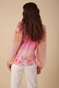 Arianna Top Print Silk-Cotton - Pink