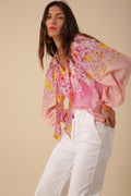 Arianna Top Print Silk-Cotton - Pink