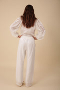 Reese Solid Linen Top - White