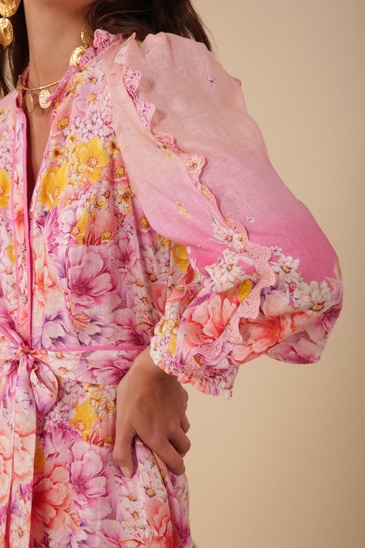 Valerie Linen Dress - Pink