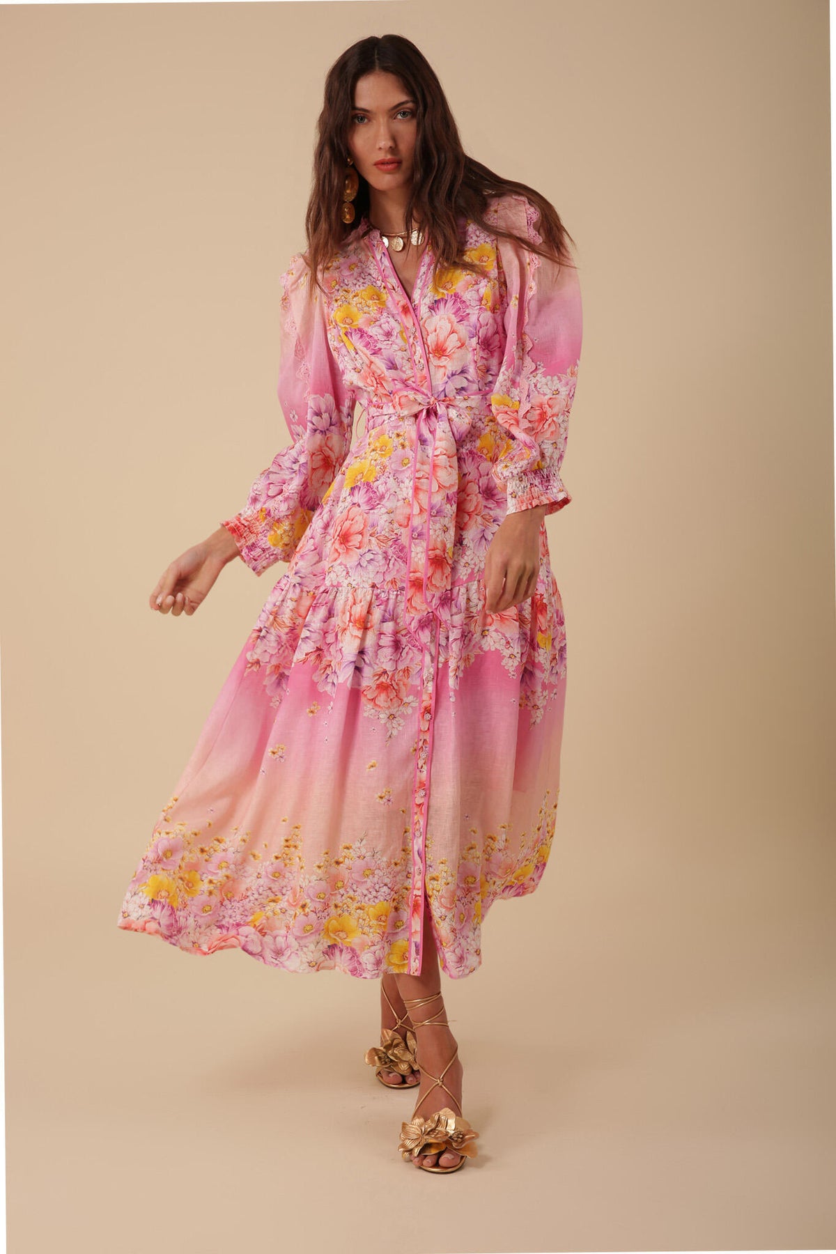 Valerie Linen Dress - Pink
