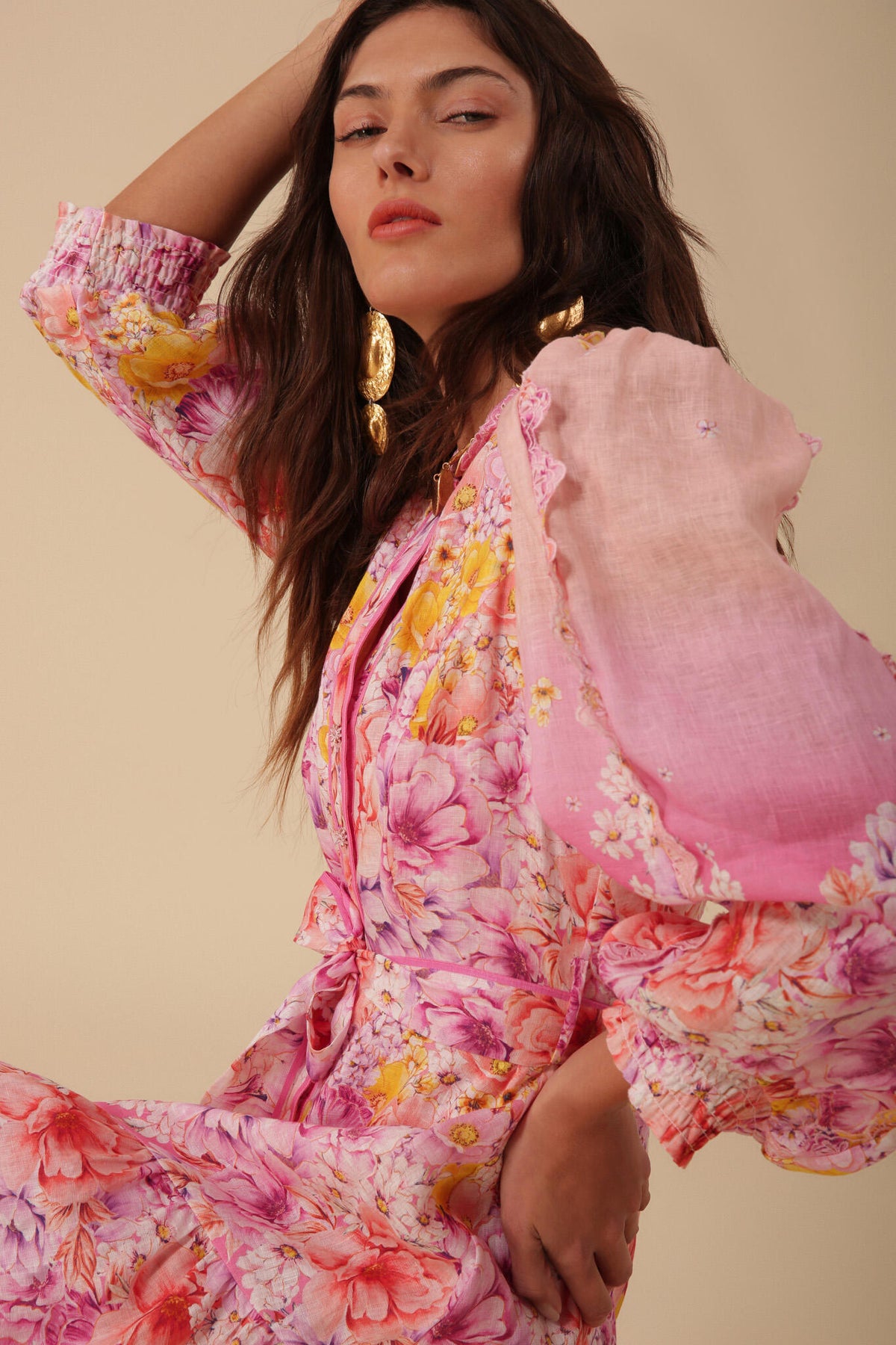 Valerie Linen Dress - Pink