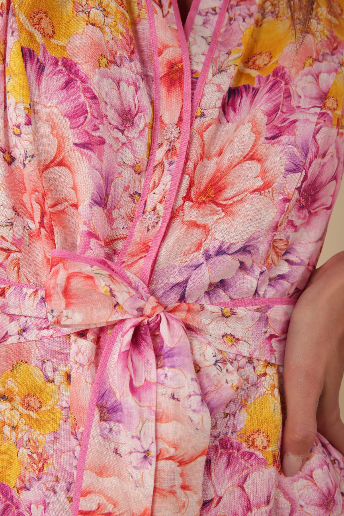Valerie Linen Dress - Pink