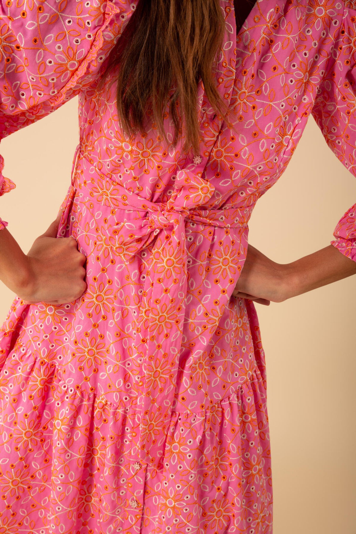 Valerie Dress Eyelet - Pink