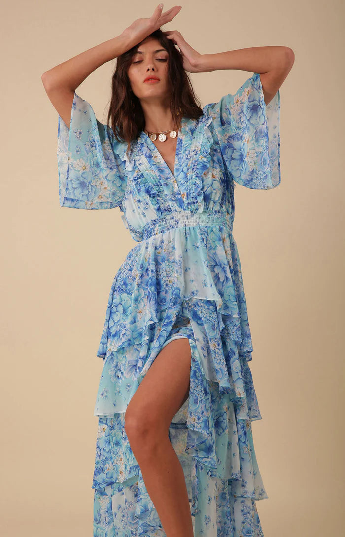Freya Dress W Tiered Dress - Blue