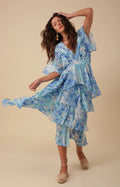 Freya Dress W Tiered Dress - Blue