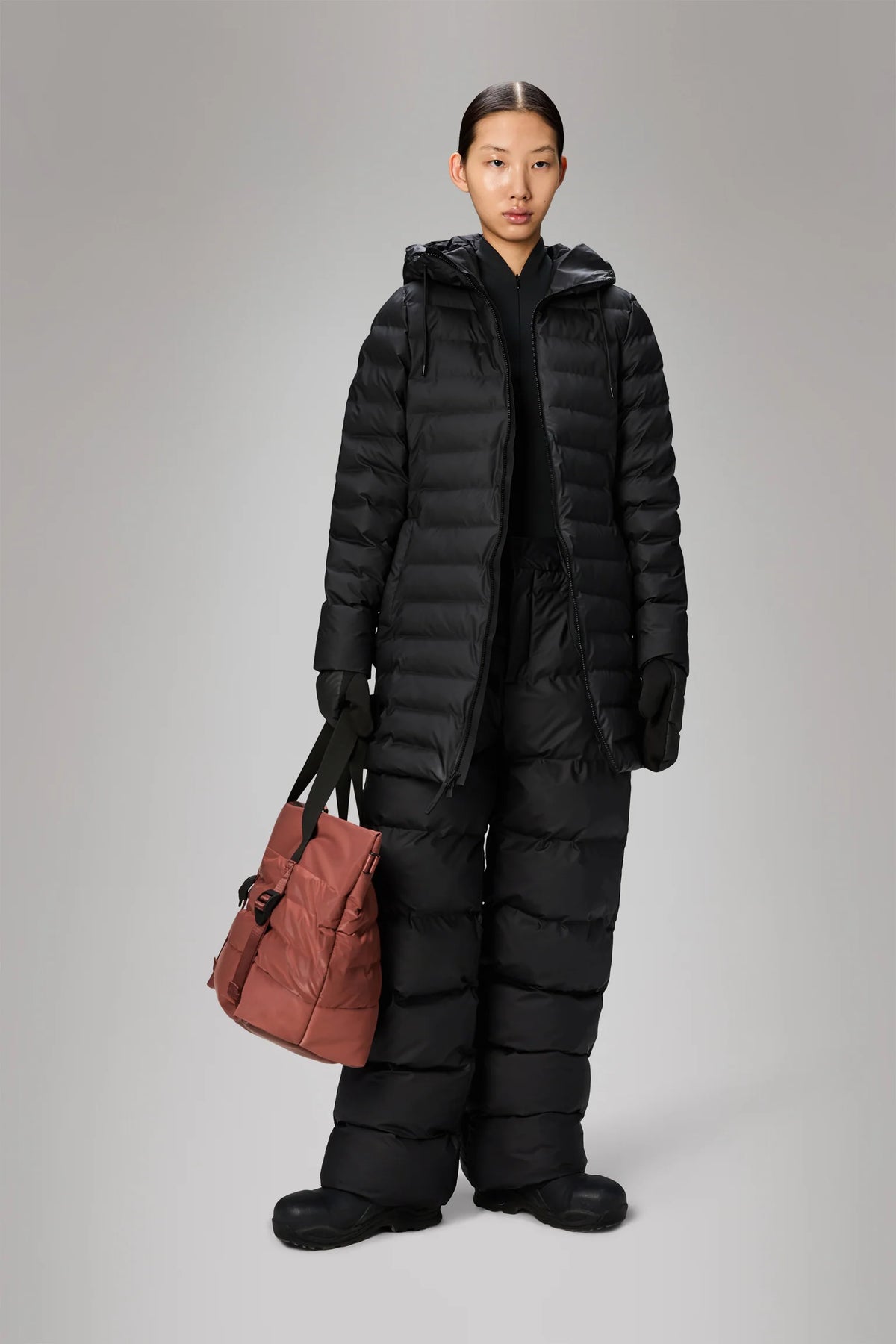 Lohja Long Puffer Curve Jacket W3T3 - Black