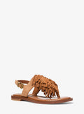 Indra Fringed Suede Sandal - Brun