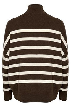 TenleyIW Turtleneck Pullover - Brown/White