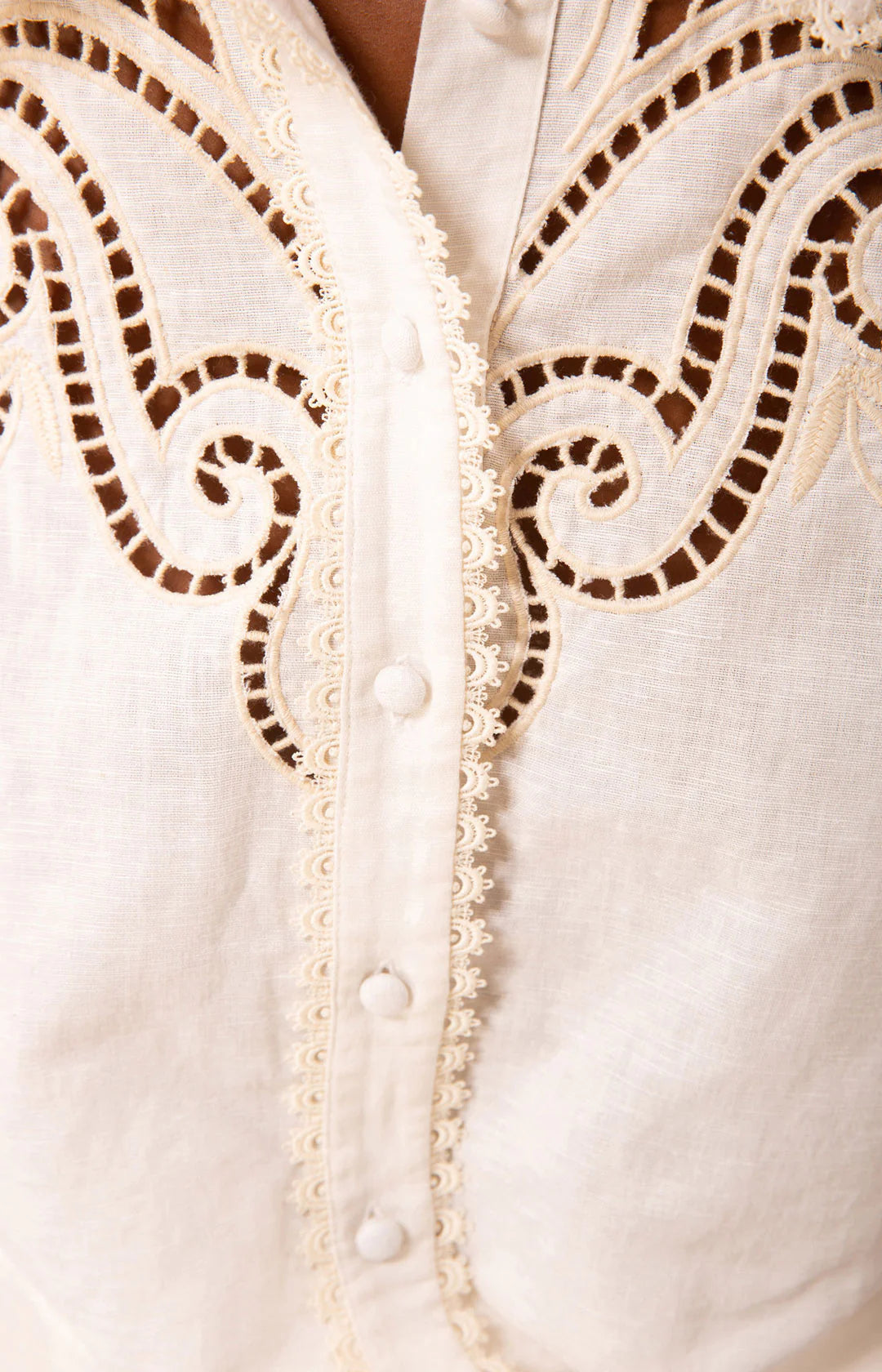 Brynlee Shirt W Embrodery - Ivory