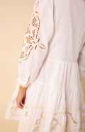 Aubree Dress W Embrodery - Ivory