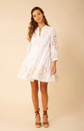 Aubree Dress W Embrodery - Ivory