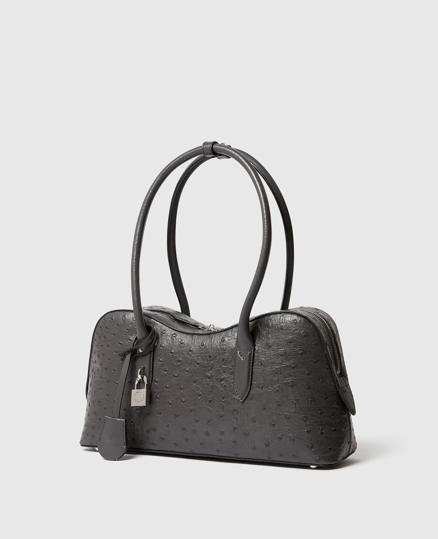 Ryder Ostrich Shoulder Bag - Slate