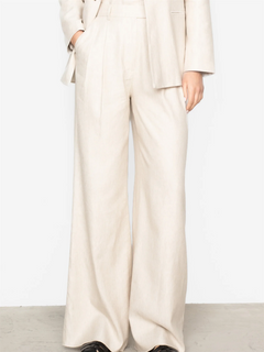 Ava Trouser Linen - Light Sand Melange