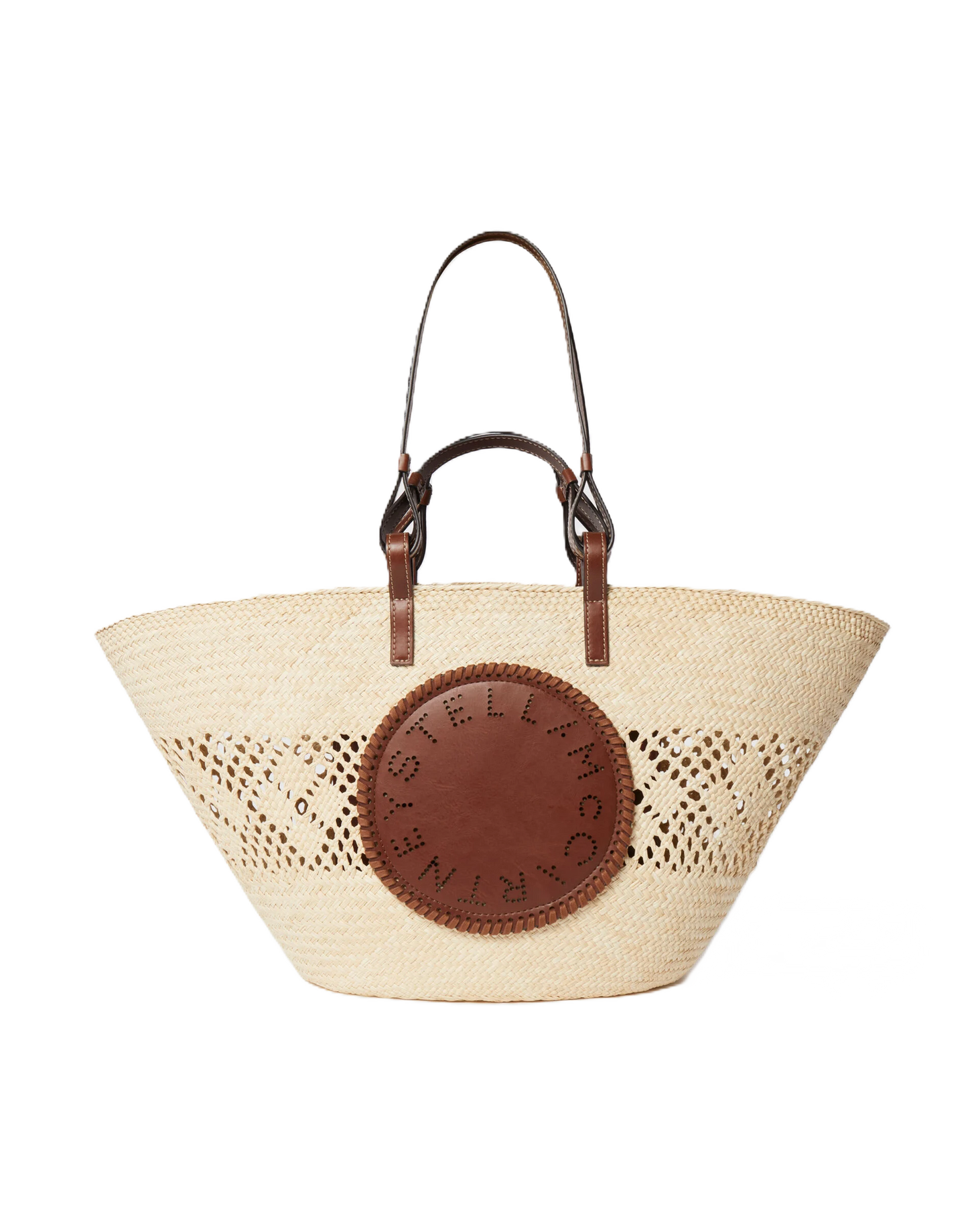 Logo Raffia Crochet Large Tote Bag - Natural/Tan