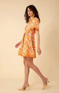 Mariana Poplin Dress - Orange