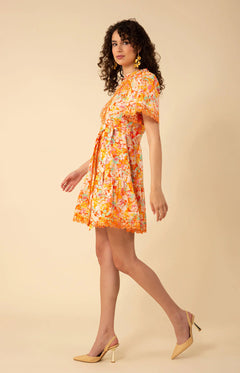 Mariana Poplin Dress - Orange