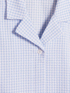 Edgar Cropped Shirt - Lt. Blue Mix