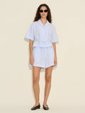 Edgar Cropped Shirt - Lt. Blue Mix