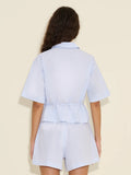 Edgar Cropped Shirt - Lt. Blue Mix