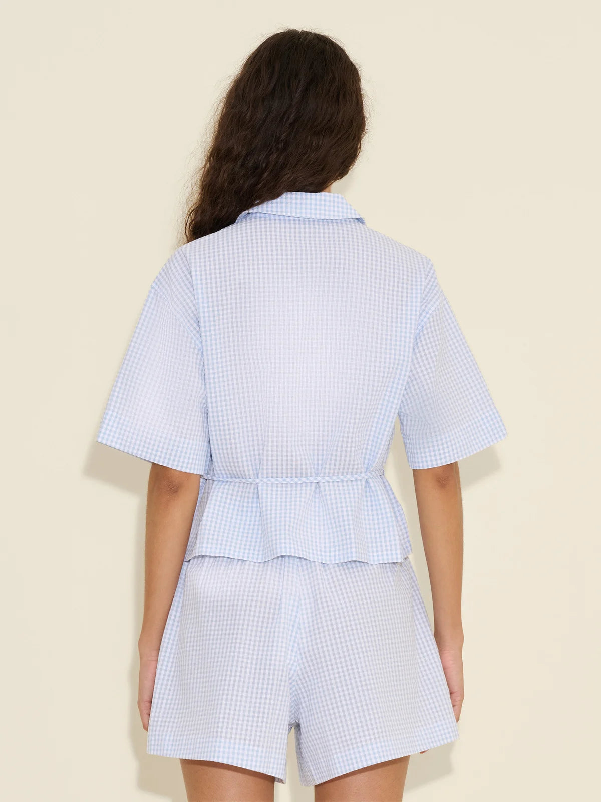 Edgar Cropped Shirt - Lt. Blue Mix