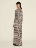 Rib Stripe Dress - Brown Mix