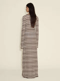 Rib Stripe Dress - Brown Mix