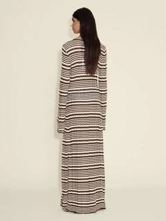 Rib Stripe Dress - Brown Mix