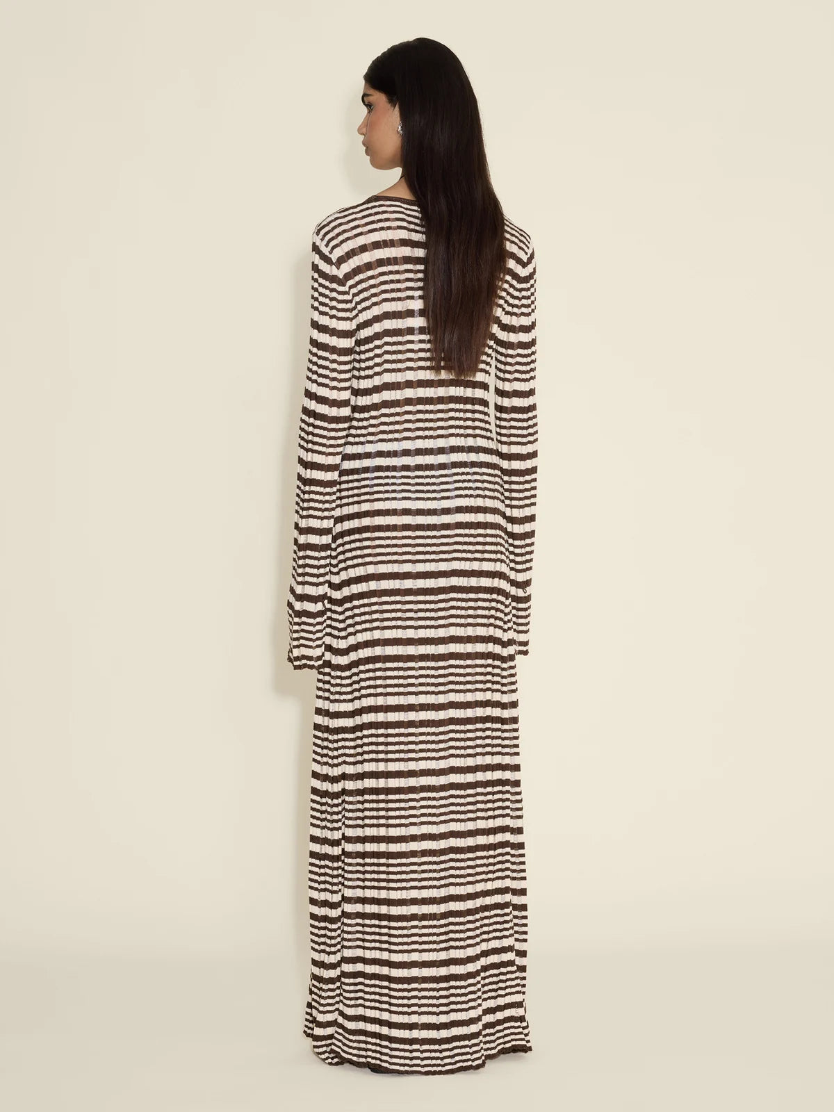 Rib Stripe Dress - Brown Mix
