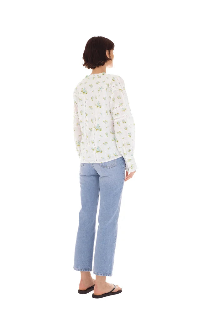 Miriam Blouse - Mint Rose Print