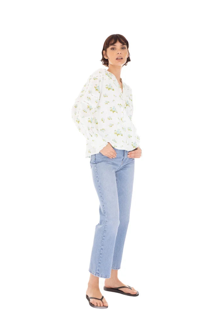 Miriam Blouse - Mint Rose Print