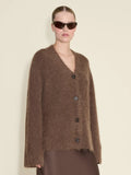 Fure Fluffy Cardigan - Dark Brown