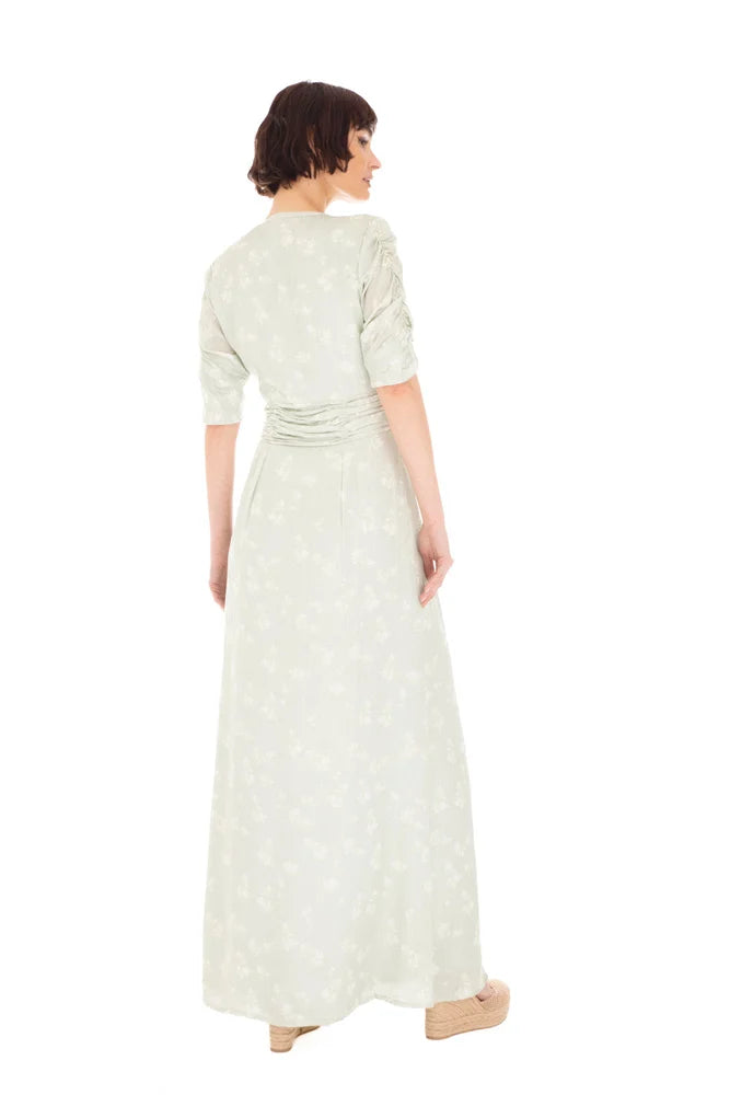 Emma Dress - Mint Leaf Print