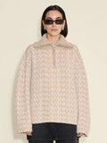 Cass Monogram Half Zip - Beige Mix