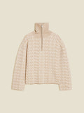 Cass Monogram Half Zip - Beige Mix