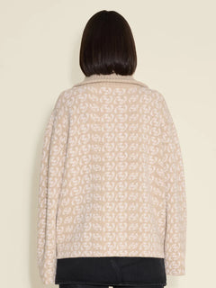 Cass Monogram Half Zip - Beige Mix