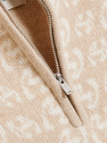 Cass Monogram Half Zip - Beige Mix