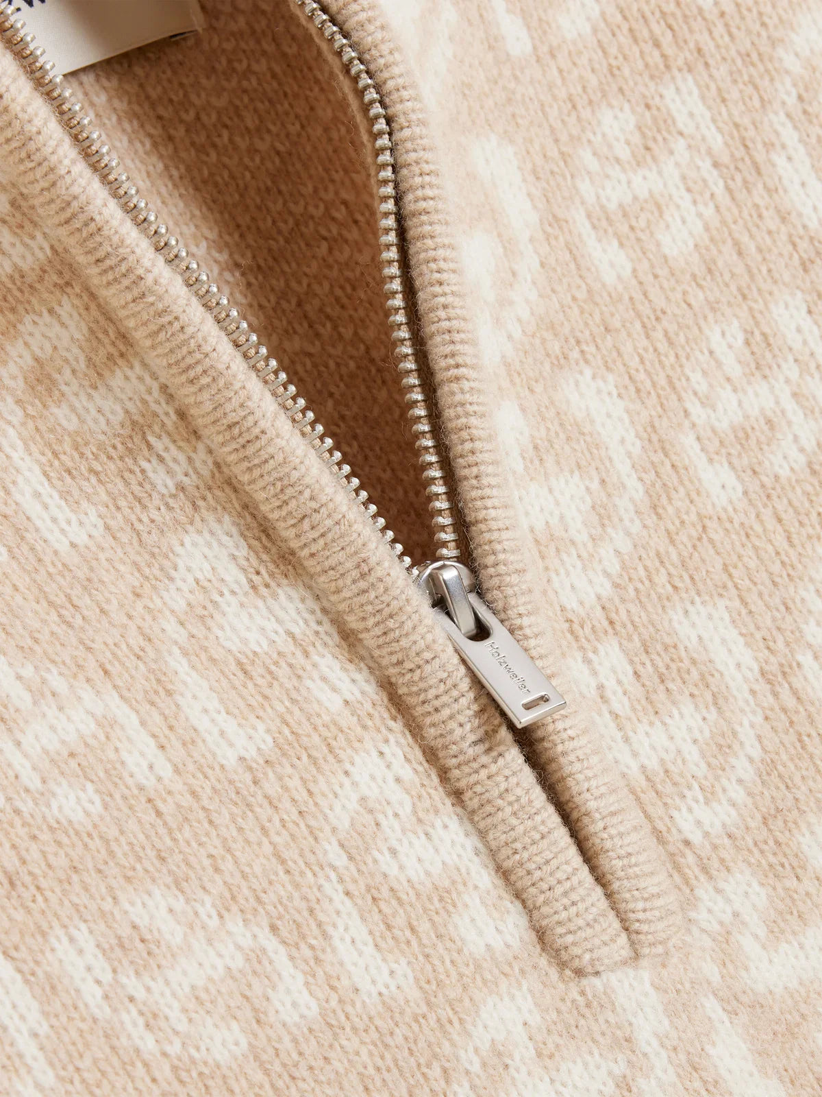 Cass Monogram Half Zip - Beige Mix